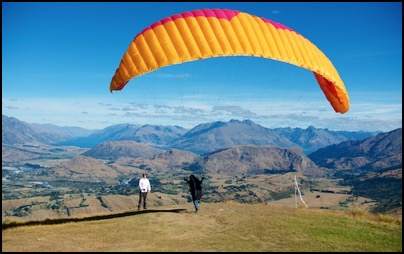 Paragliding - take off from Rocky Gully - Coronet Peak near Queenstown, New Zealand - photo Tomasz http://rdvnature.com