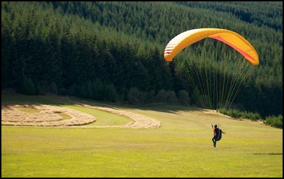 Paragliding - landing facing Mount Smiley, near Queenstown, New Zealand - photo Tomasz http://rdvnature.com