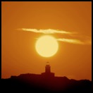 Coucher de soleil sur le phare de la Revelatta