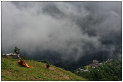 Sarangkot - take off above Pokhara, Nepal - photo Tomasz http://rdvnature.com